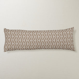 Crisp Sharp Opposing Arrows Chevron Brown Neutral Body Cushion