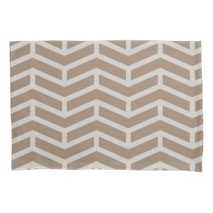 Crisp Sharp Opposing Arrows Chevron Brown Neutral Pillowcase