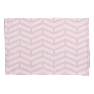Crisp Sharp Opposing Arrows Chevron Pink Neutral Pillowcase