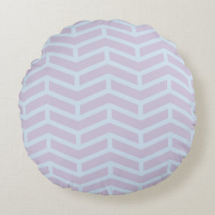 Crisp Sharp Opposing Arrows Chevron Powder Pastels Round Cushion