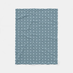 Crisp Sharp Opposing Arrows Chevron Two Tone Blues Fleece Blanket