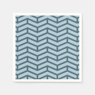 Crisp Sharp Opposing Arrows Chevron Two Tone Blues Napkin