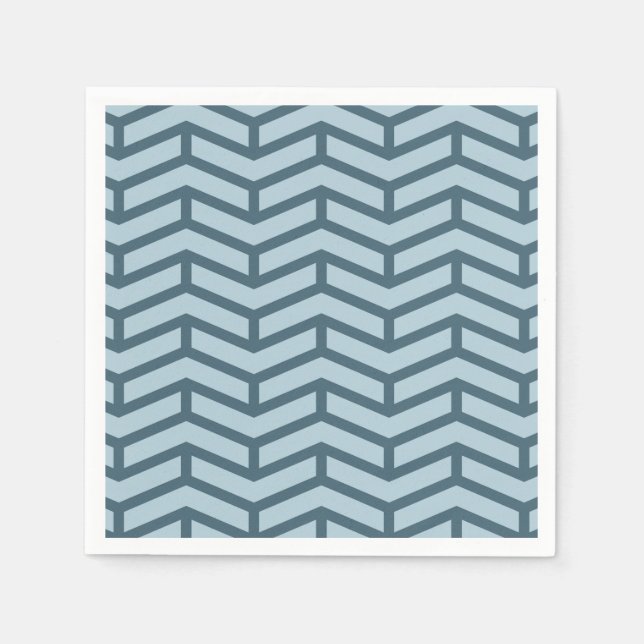 Crisp Sharp Opposing Arrows Chevron Two Tone Blues Napkin (Front)