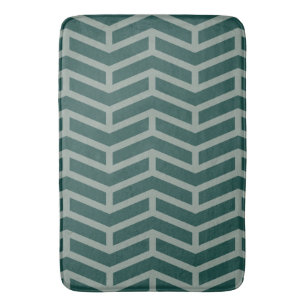 Crisp Sharp Opposing Arrows Chevron Two Tone Green Bath Mat