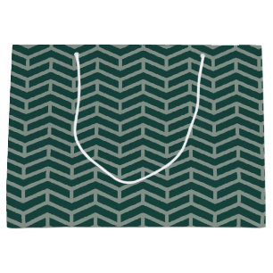 Crisp Sharp Opposing Arrows Chevron Two Tone Green Large Gift Bag