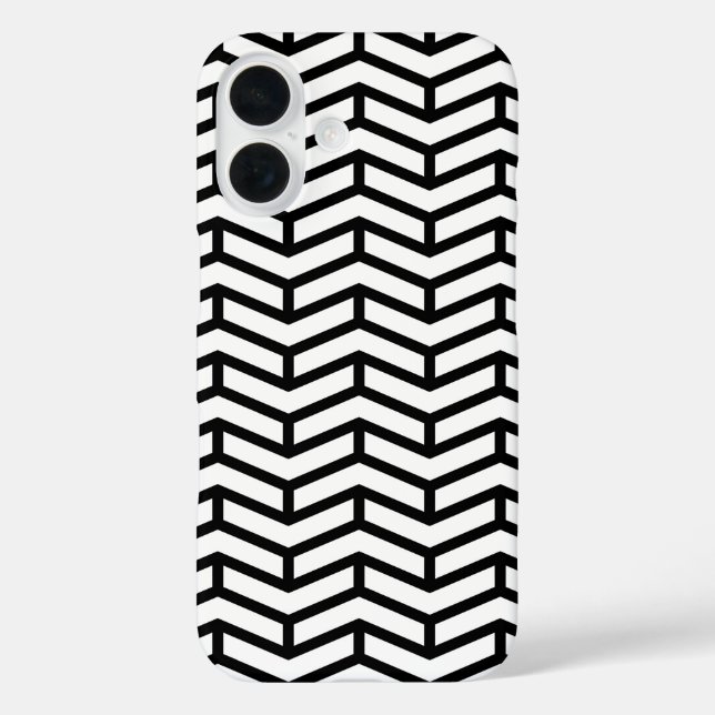 Crisp Sharp Opposing Arrows Chevron White Black Case-Mate iPhone Case (Back)