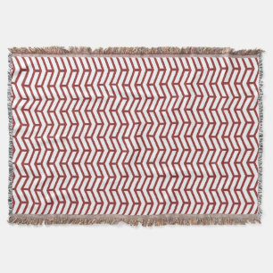 Crisp Sharp Opposing Arrows Chevron White Red Throw Blanket