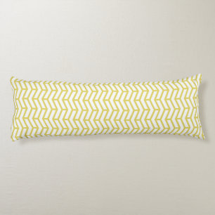 Crisp Sharp Opposing Arrows Chevron White Yellow Body Cushion