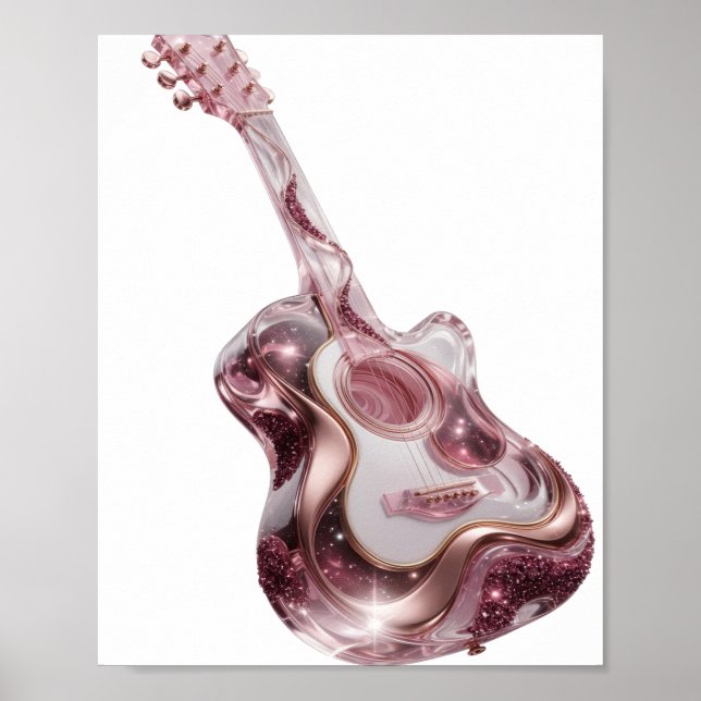 Crisp Silver ABSTRACT ART Graphic Design Poster (Front)