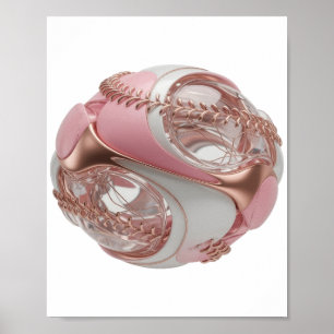 Crisp Silver ABSTRACT ART Modern Design Poster