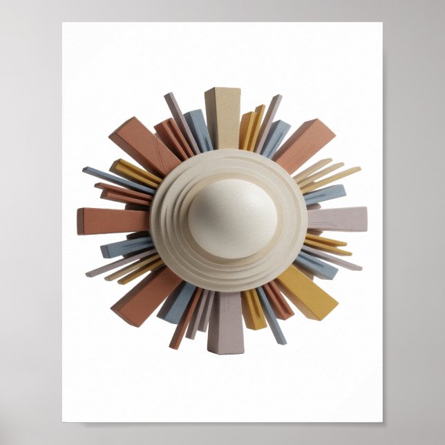 Crisp Silver ABSTRACT ART Modern Design v2 Poster (Front)