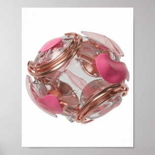 Crisp Silver ABSTRACT ART Statement Design Poster