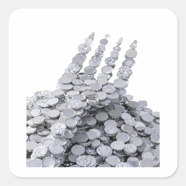 Crisp Silver Abstract Gift Sticker (Front)