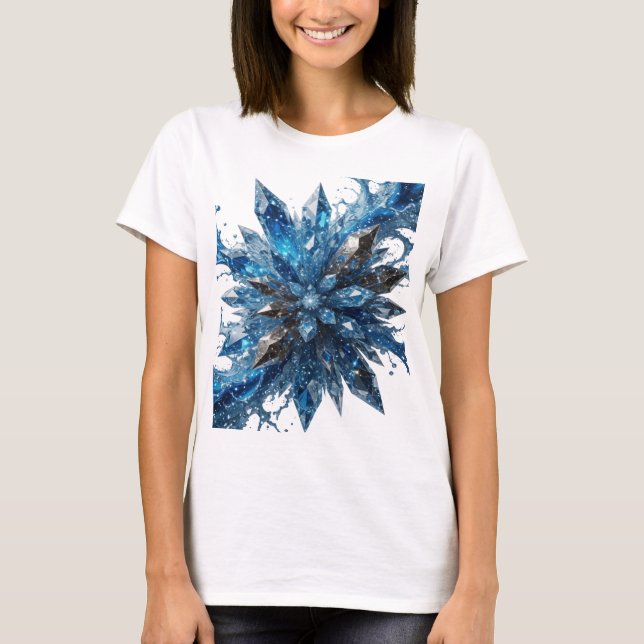 Crisp Silver BLUE ICE STAR Shirt Design (Front)