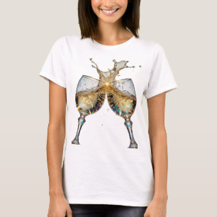 Crisp Silver CHEERS TO GOOD HEALTH Wearable Art T-Shirt