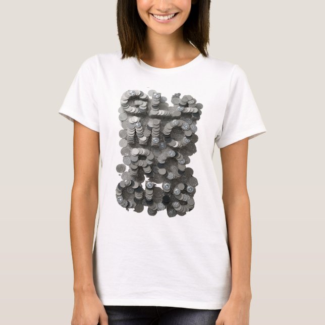 Crisp Silver GLAMOROUS Quote Design T-Shirt (Front)