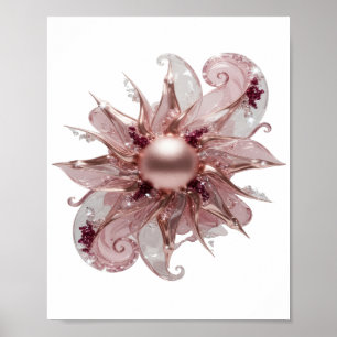 Crisp Silver GLOWING SUN Custom Design Poster