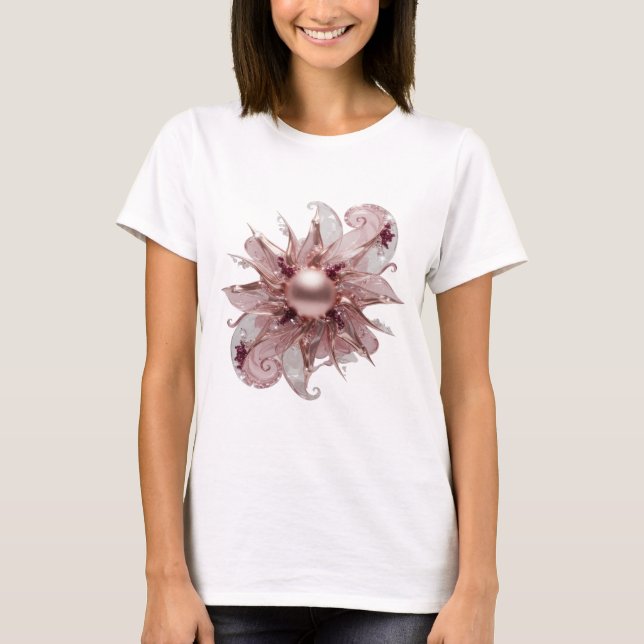 Crisp Silver GLOWING SUN Custom Design T-Shirt (Front)
