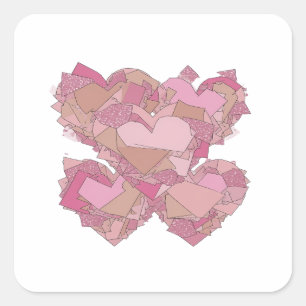 Crisp Silver HEARTS IN LOVE Sticker Print