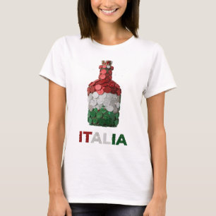 Crisp Silver ITALIA Text Design T-Shirt