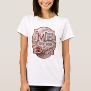 Crisp Silver ME EST 2001 Print T-Shirt