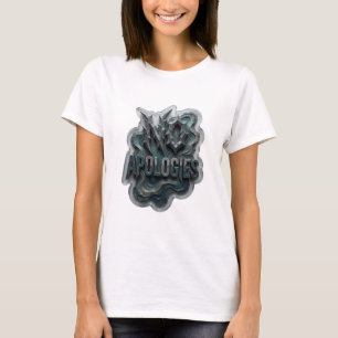 Crisp Silver NO APOLOGIES Quote Shirt