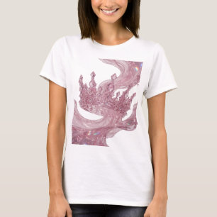 Crisp Silver PRINCESS CROWN Artistic Motif T-Shirt