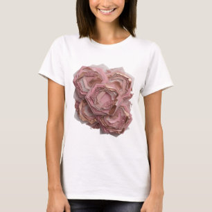 Crisp Silver ROSE GOLD AND PINK GLITTER FLOWERS T-Shirt