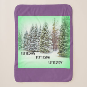 Crisp Wintertime Charm Pine Trees Verdant Glow Sherpa Blanket