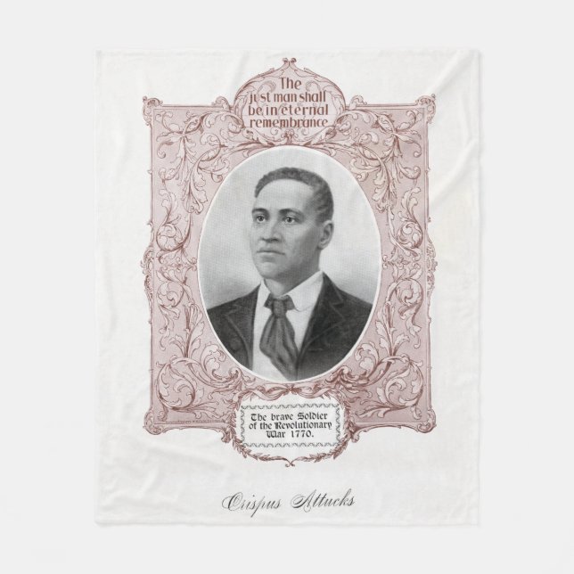 Crispus Attucks: Martyr of American Revolution Fleece Blanket (Front)