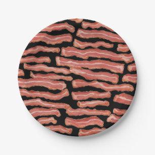 Crispy Bacon Patterned  Paper Plate