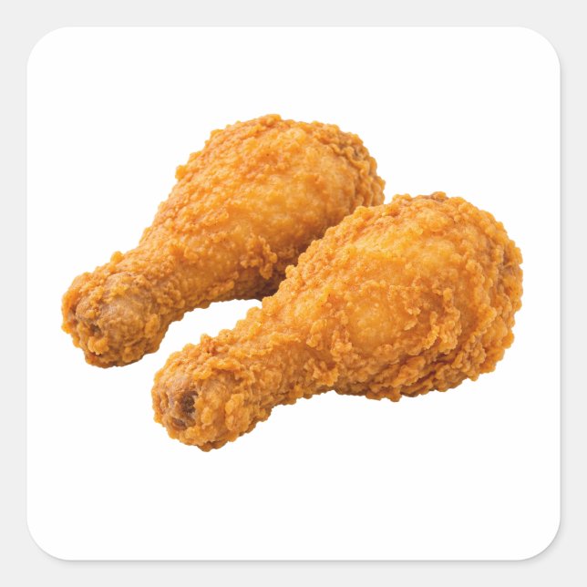 Crispy Chicken Drumstick Isolated Square Sticker (Front)