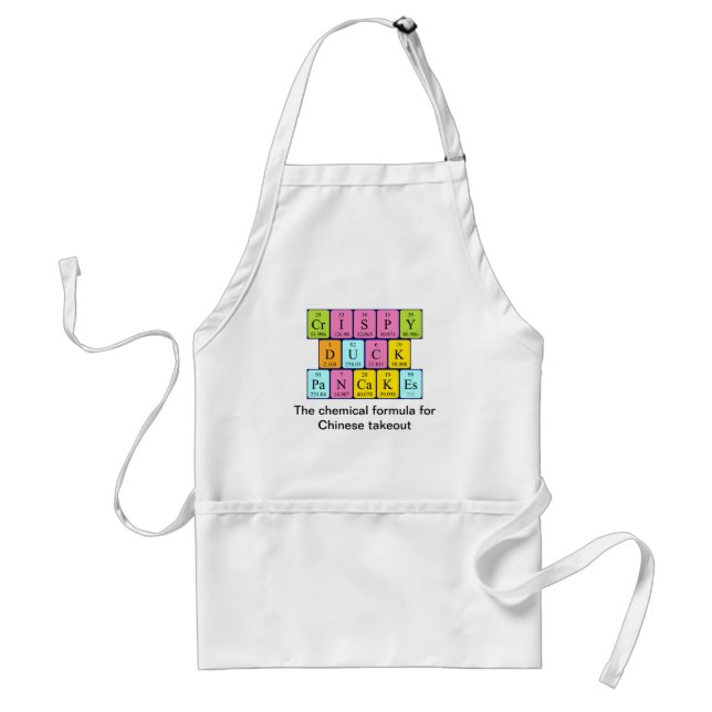 Crispy Duck Pancakes periodic table word apron (Front)
