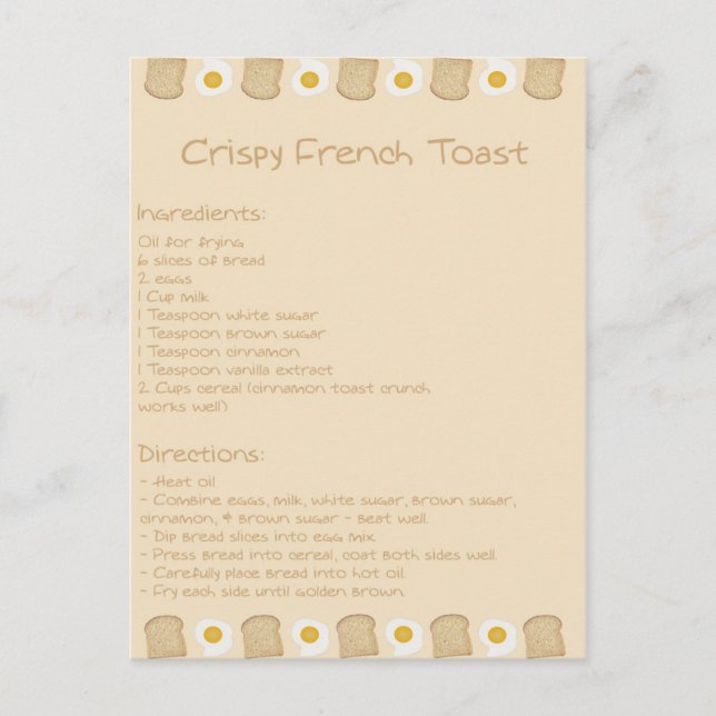 Crispy French Toast Postcard (Front)