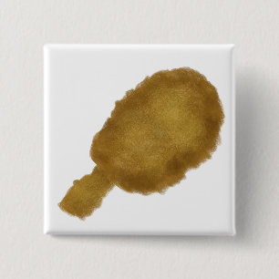 Crispy Golden Fried Chicken Drumstick Foodie Gift 15 Cm Square Badge