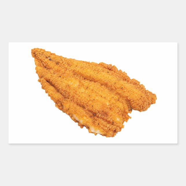 Crispy Southern Fried Fish Fillet Rectangular Sticker (Front)