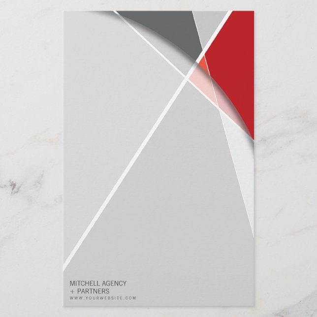 Criss Cross Geometric Pattern Stylish Mod Art Stationery (Front)