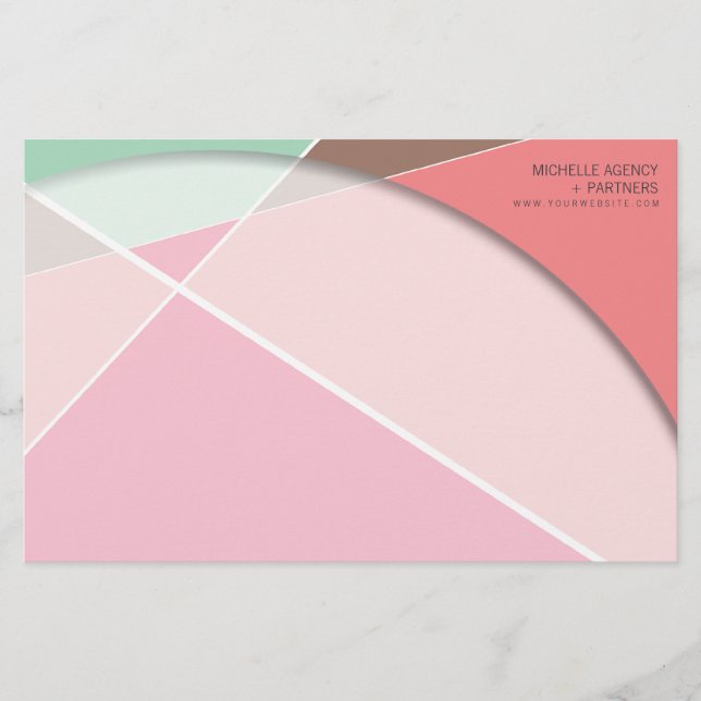 Criss Cross Geometric Pattern Stylish Mod Art Stationery (Front)