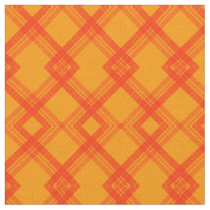 Crisscross checks in red, orange & cream fabric