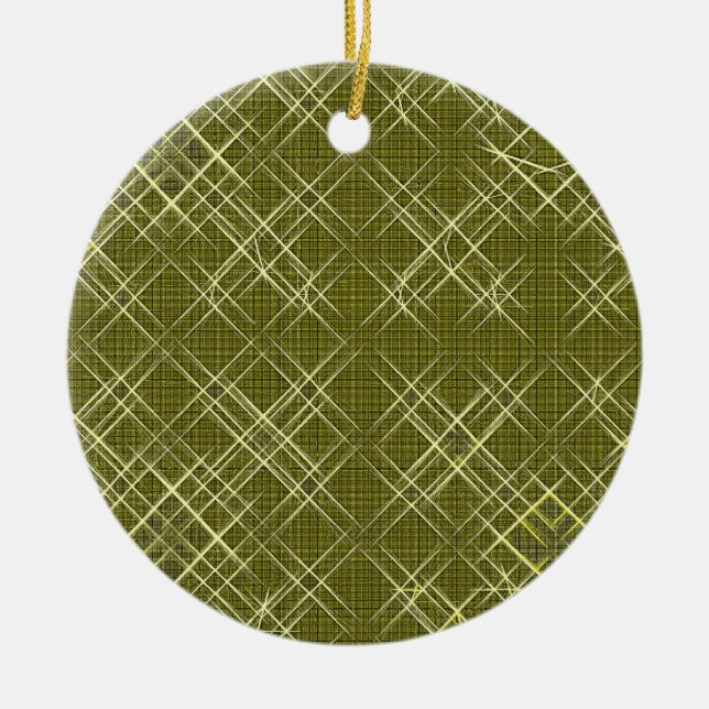 Crisscross Elegance Ceramic Ornament (Front)