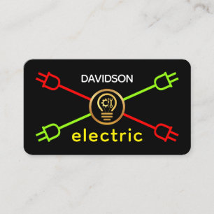 Crisscross Power Plugs Electrician Service Business Card