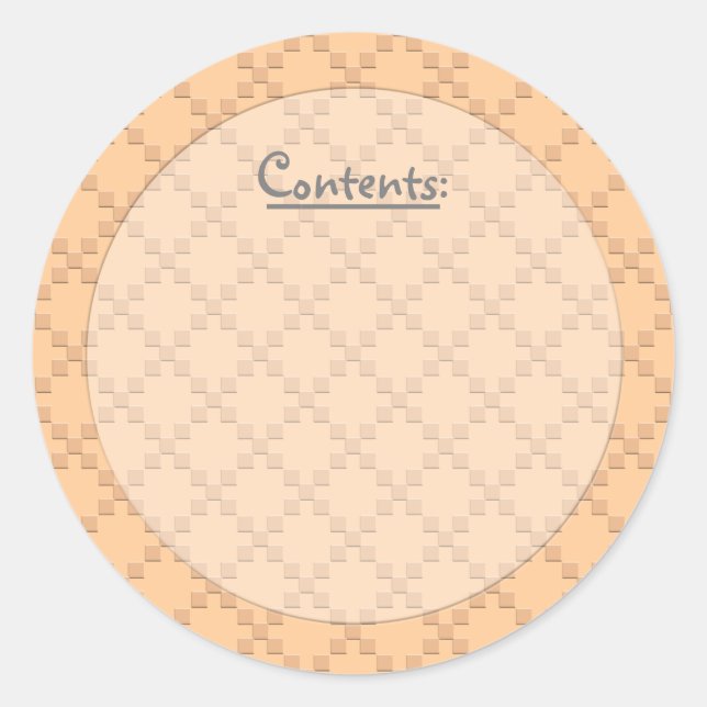 CrissCross Texture U Pick Colour/Food Storage Labe Classic Round Sticker (Front)