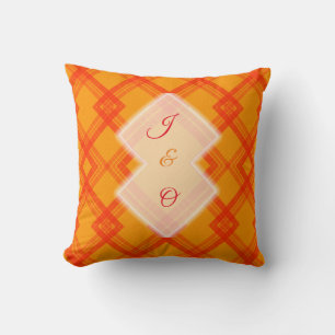 Crisscrossed Happy Red & Yellow/Orange Checks Cushion
