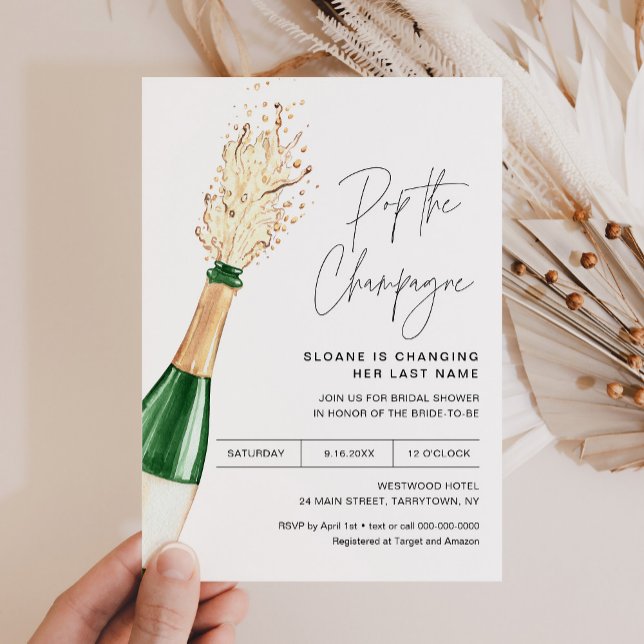 CRISTAL Pop The Champagne Bridal Shower Invitation (Creator Uploaded)