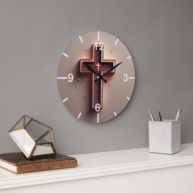 Cristian Light Cross Wall  Large Clock (Office)