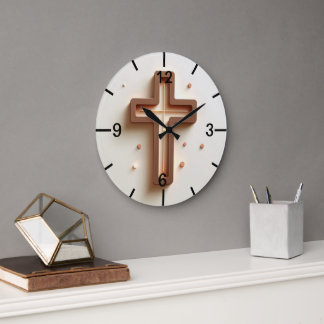 Cristian light cross wall large clock