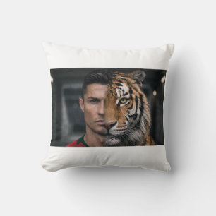 Cristiano Ronaldo CR7 and Tiger Artistic Throw Pil Cushion