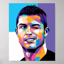 Cristiano Ronaldo in WPAP Style Wall Art Poster