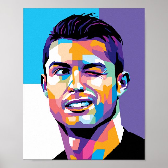 Cristiano Ronaldo in WPAP Style Wall Art Poster  (Front)