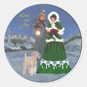 Cristmas Carols Classic Round Sticker